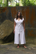 WHITE LINEN JUMPSUIT 'LA BRAGA' | Pure Japanese Linen by Nathalia Ojeda