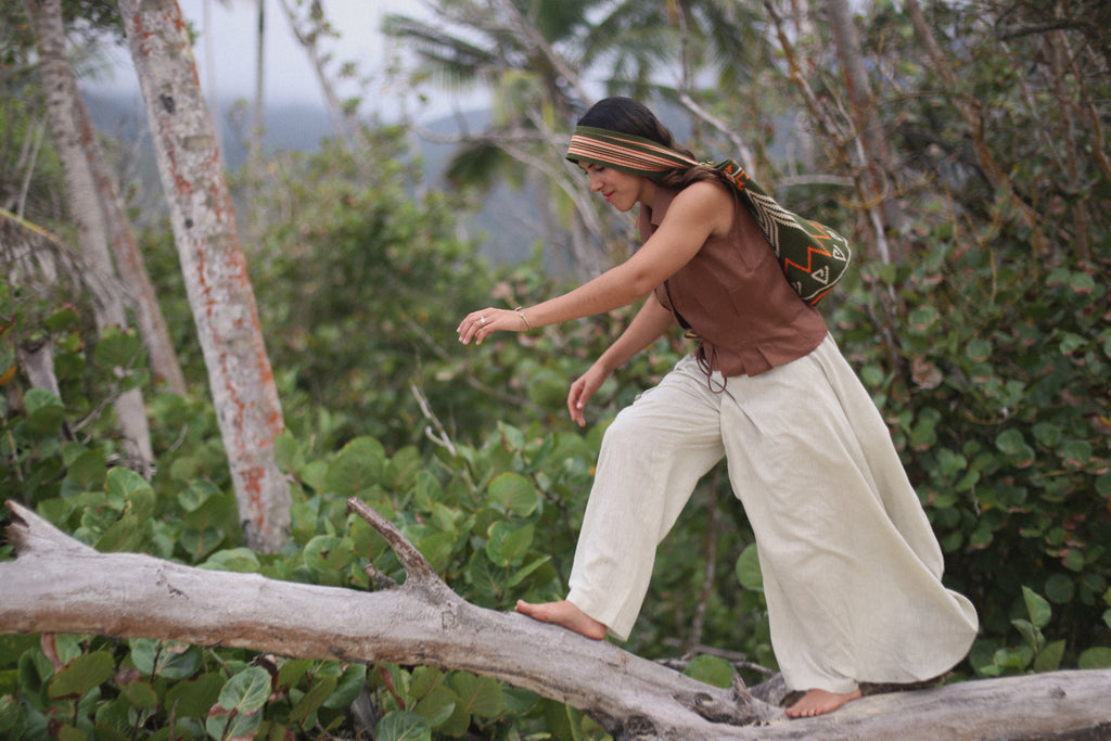 2-IN-1 SKIRT & PANTS CREAM MINT | Pure Japanese linen by Nathalia Ojeda