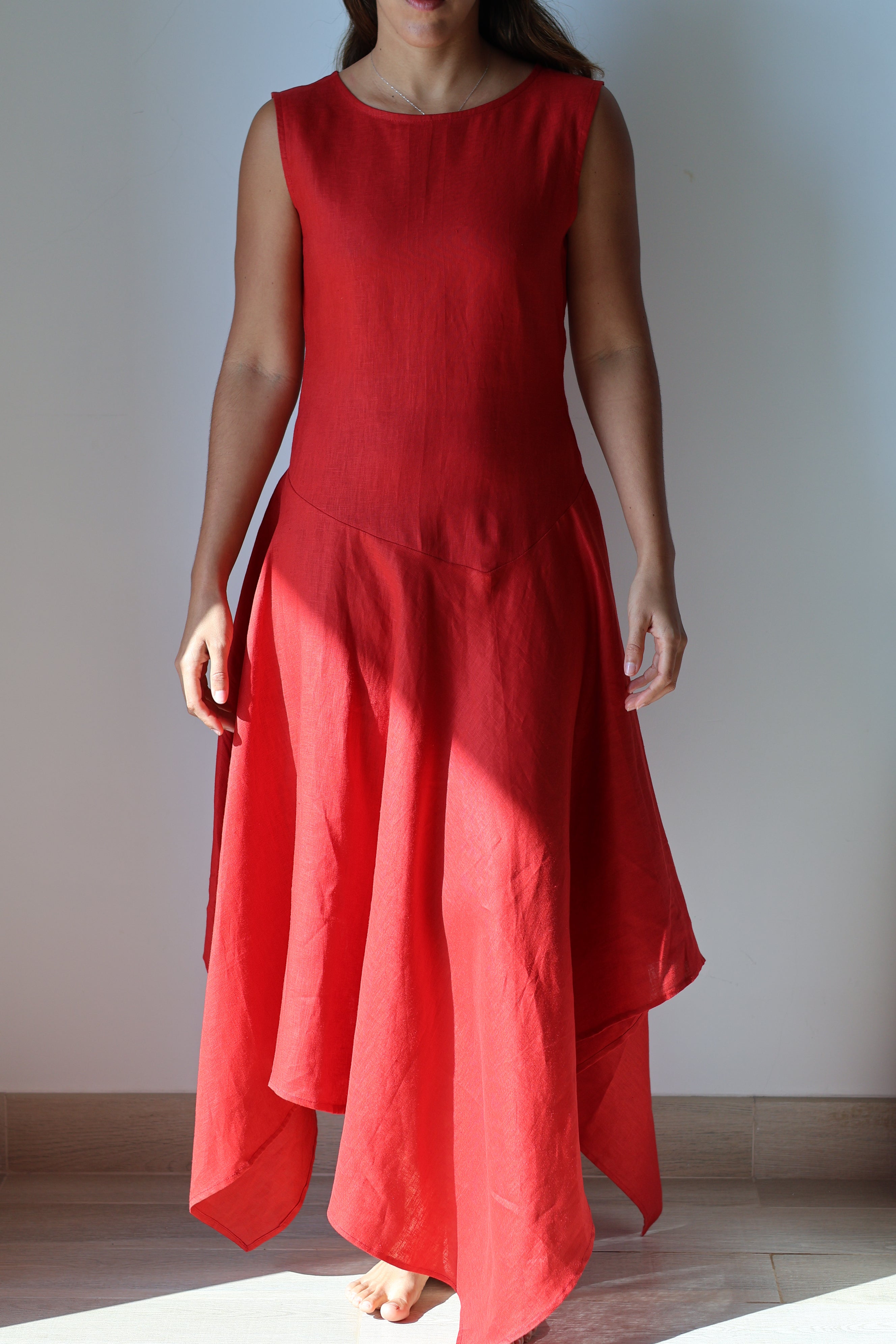 I VESTIDO pure linen dress handmade from organic Japanese linen by Nathalia Ojeda | iiwa kashi